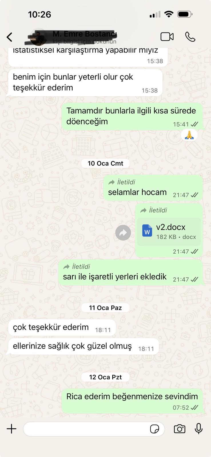 WhatsApp öğrenci geri bildirimi 10